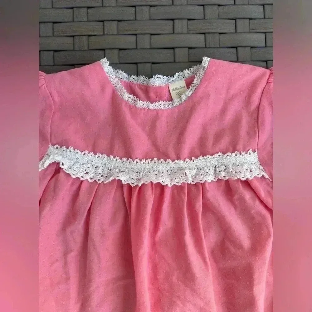 Matilda Jane Girls Sleepy Jean PJ Top Size 12 Pink/Lace White Brilliant Daydream